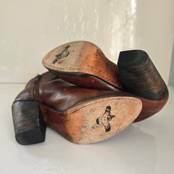 Freebird by Steven Womens 8 Detroit Brown Distressed Leather Booties Festival - Picture 11 of 15